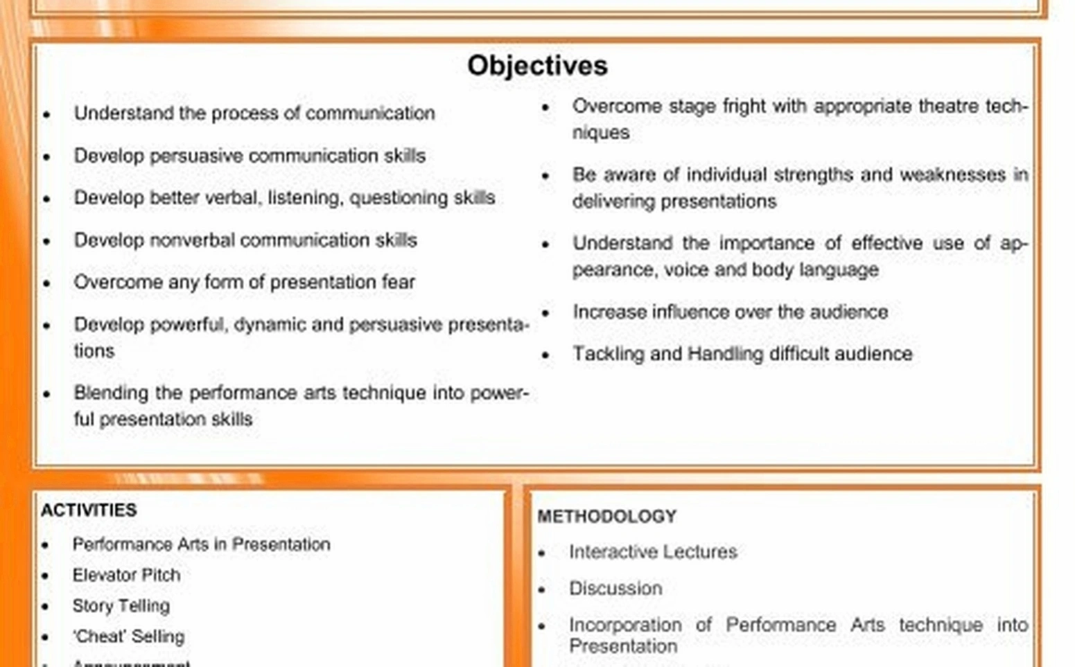 Professional presentation coaching session